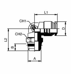 AUTOMATIC ELBOW TUBE FITTING - METAL THREAD 1/4